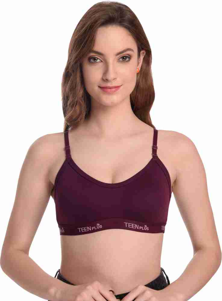 Buy KARMUN Red and Maroon Lace Net Non Padded Full Coverage Bra