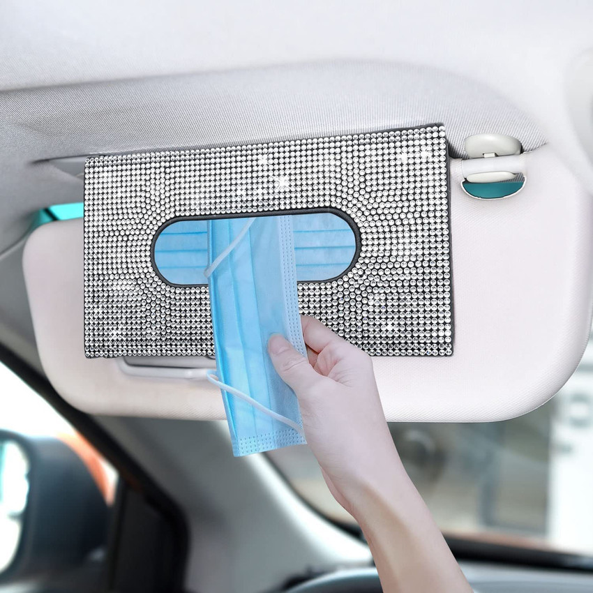HANDCUFFS Car Tissue Holder Hanging Bling Car Sun Visor Tissue Box