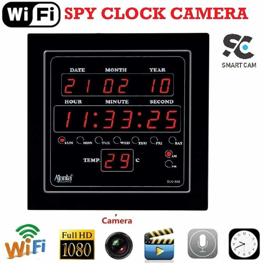 Wifi hidden camera wall hot sale clock