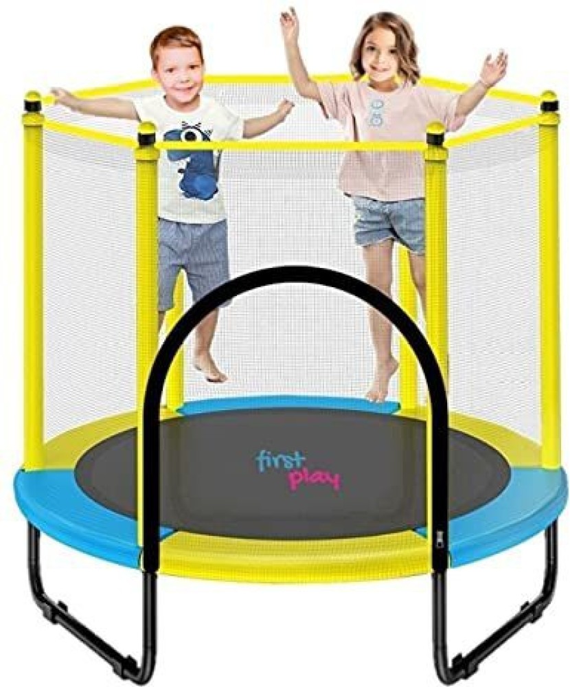 First Play 55 inch Trampoline with Safety Net & U-Shape Legs for Kids &  Adults, Indoor & Outdoor Trampoline, Powerful Loading Capacity, Stainless Steel Frame & Legs - 55 inch Trampoline with Safety Net & U-Shape  Legs for Kids & Adults