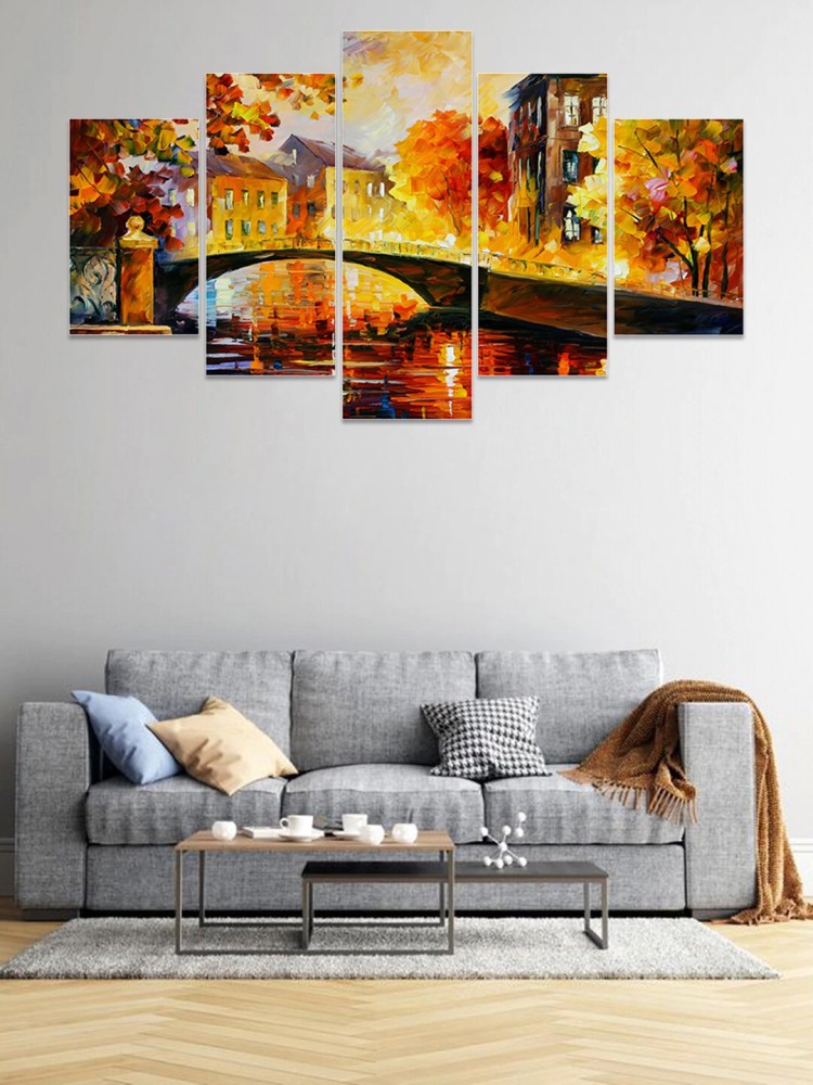 Great Art Set of Five Framed Wall Paintings for Home Decorations-Set Of 5,  3d, Living Room, Hall, Office, Gifting, Big Size Wall Decor(75 X 43 CM)(75  X 43 CM) GB7 : 