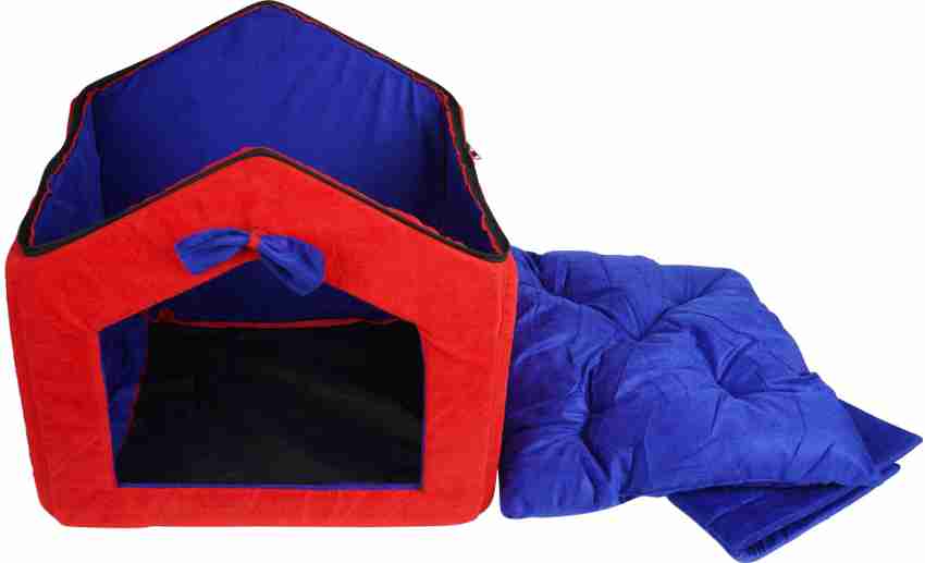 GLOBE OF PETS Pets Foldable Velvet Fabric Dual Color House Hut for