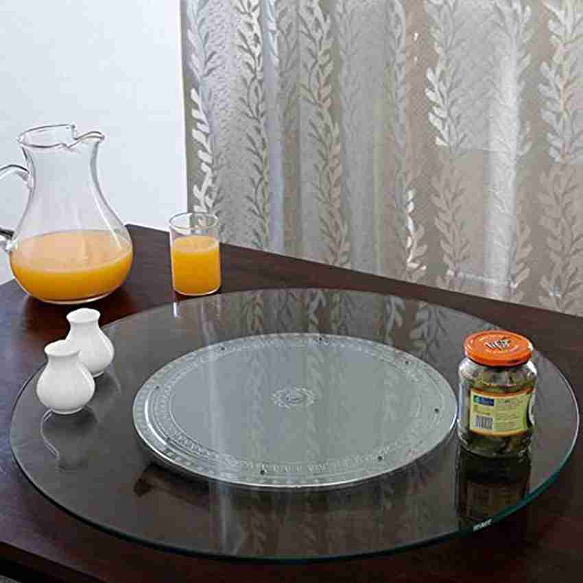 Revolving glass cheap top dining table