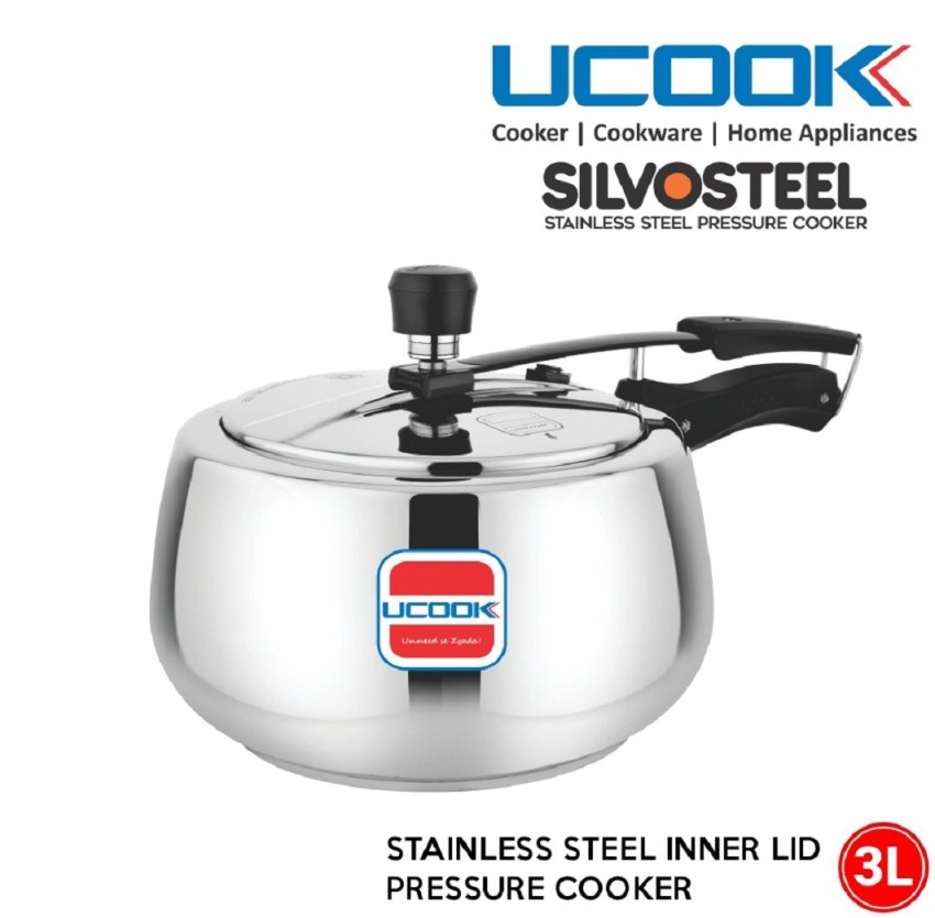 UCOOK By United Ekta Engg. Silvo Stainless Steel 3 L Induction