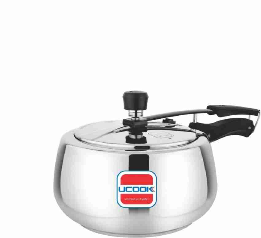 UCOOK By United Ekta Engg. Silvo Stainless Steel 2 L Inner Lid Induction Bottom Pressure Cooker