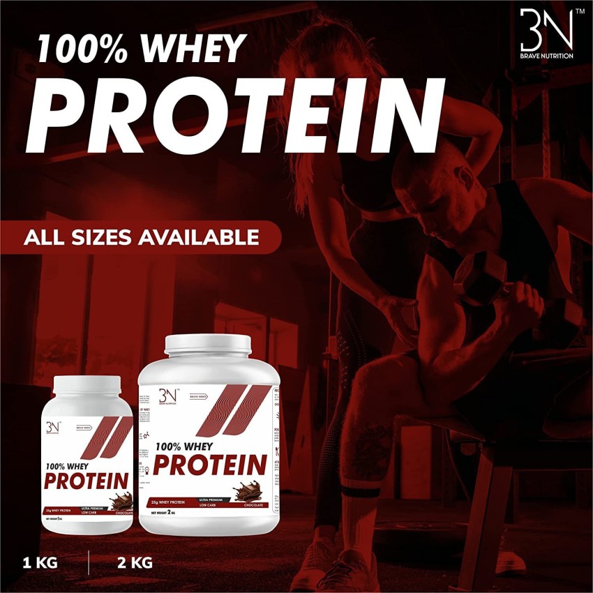 Brave Nutrition Pure Whey Protein 1 KG + Pre Workout + Free Shaker