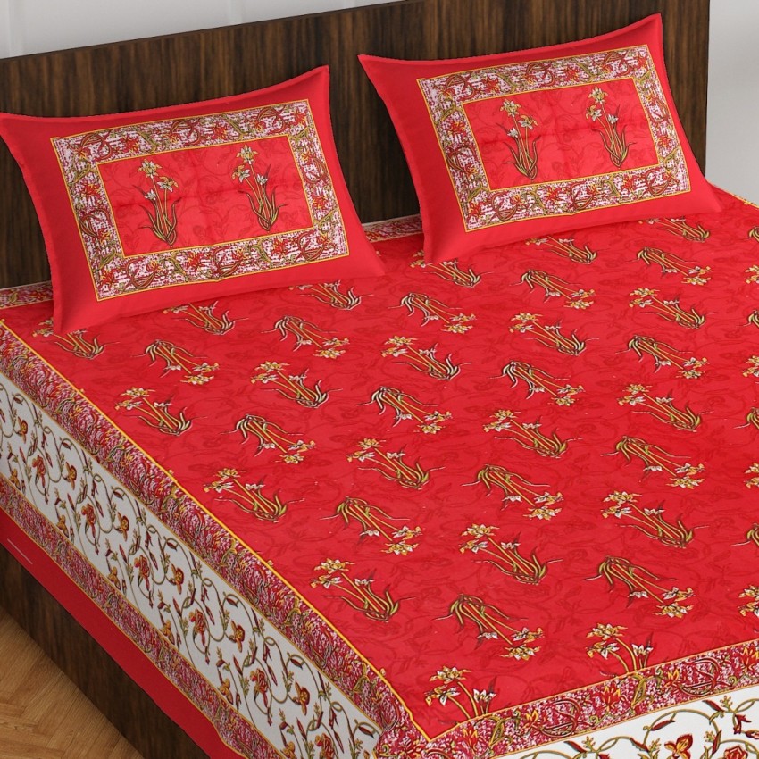 CCC 144 TC Cotton Double Floral Flat Bedsheet - Buy CCC 144 TC Cotton Double  Floral Flat Bedsheet Online at Best Price in India