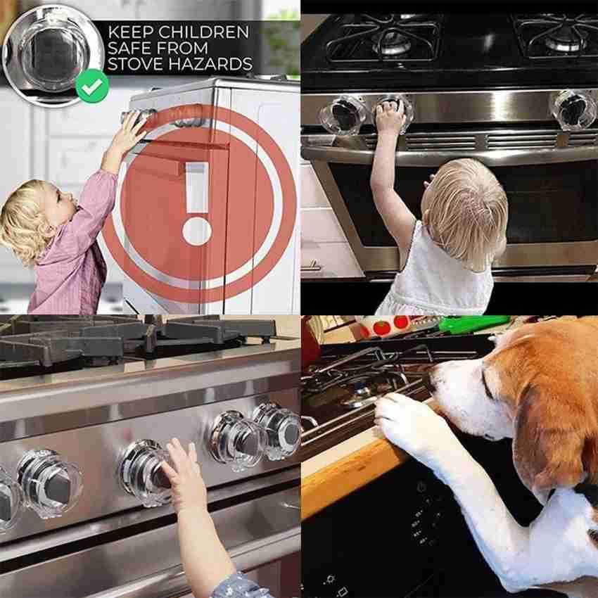 4pcs Stove Guard Oven Lock Child Safety Burner Knob Locks Baby