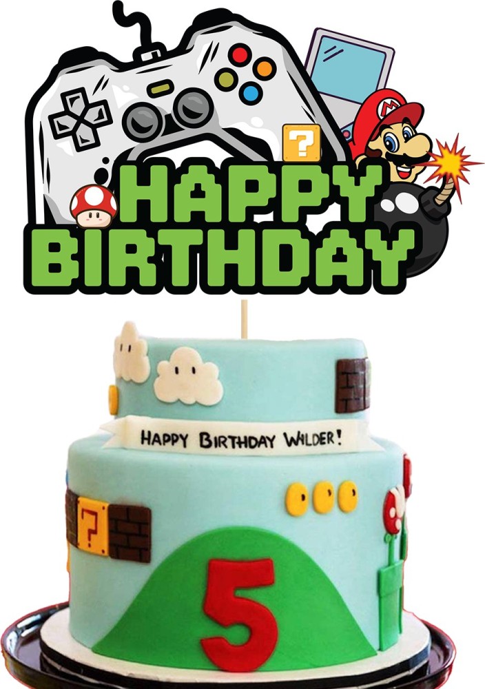 Amazon.com: Game On Cake Decorations Video Game Cake Topper for Gamer Play  Gaming Theme Kids Boy Girl Man Women Happy Birthday Party Supplies :  Grocery & Gourmet Food