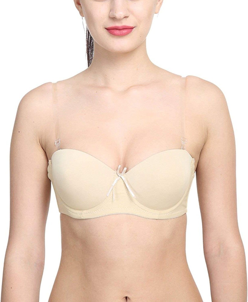 Buy Womens Stress Push Up Transparent Invisible Clear Back Band Bra (B,  Beige) Online at desertcartINDIA