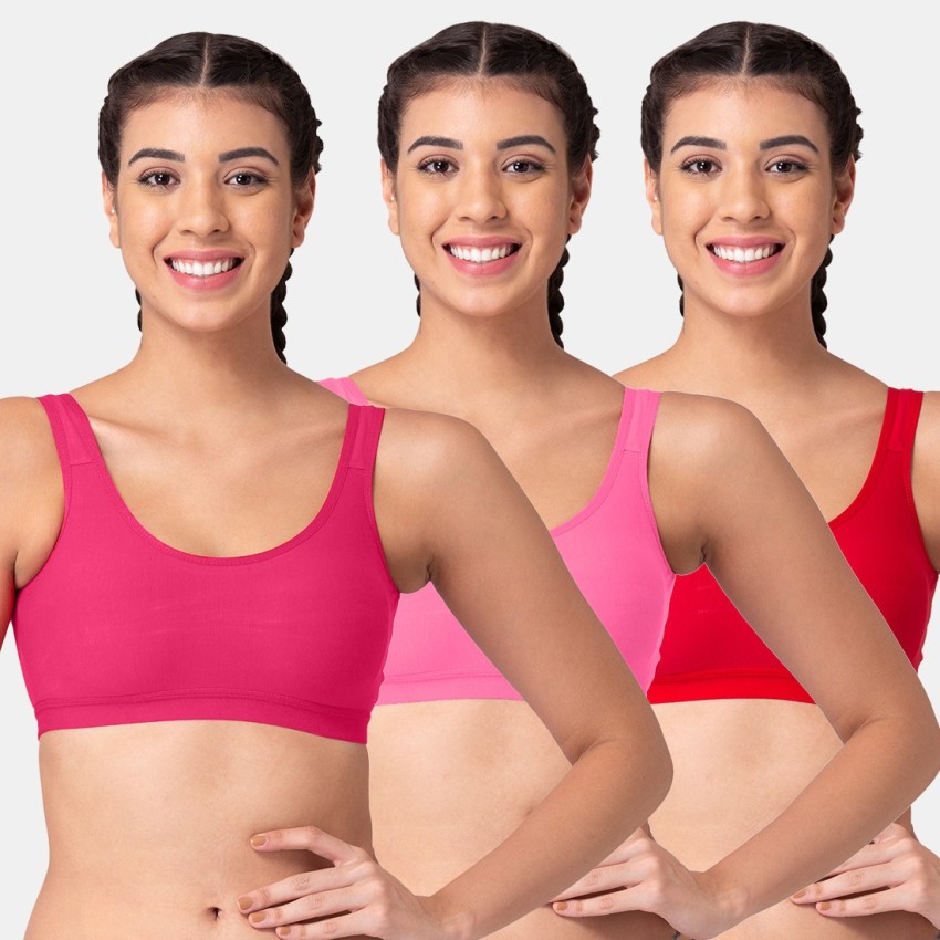 Buy Tweens Girls Medium Impact Non Padded Sports Bra - Coral at Rs.342  online