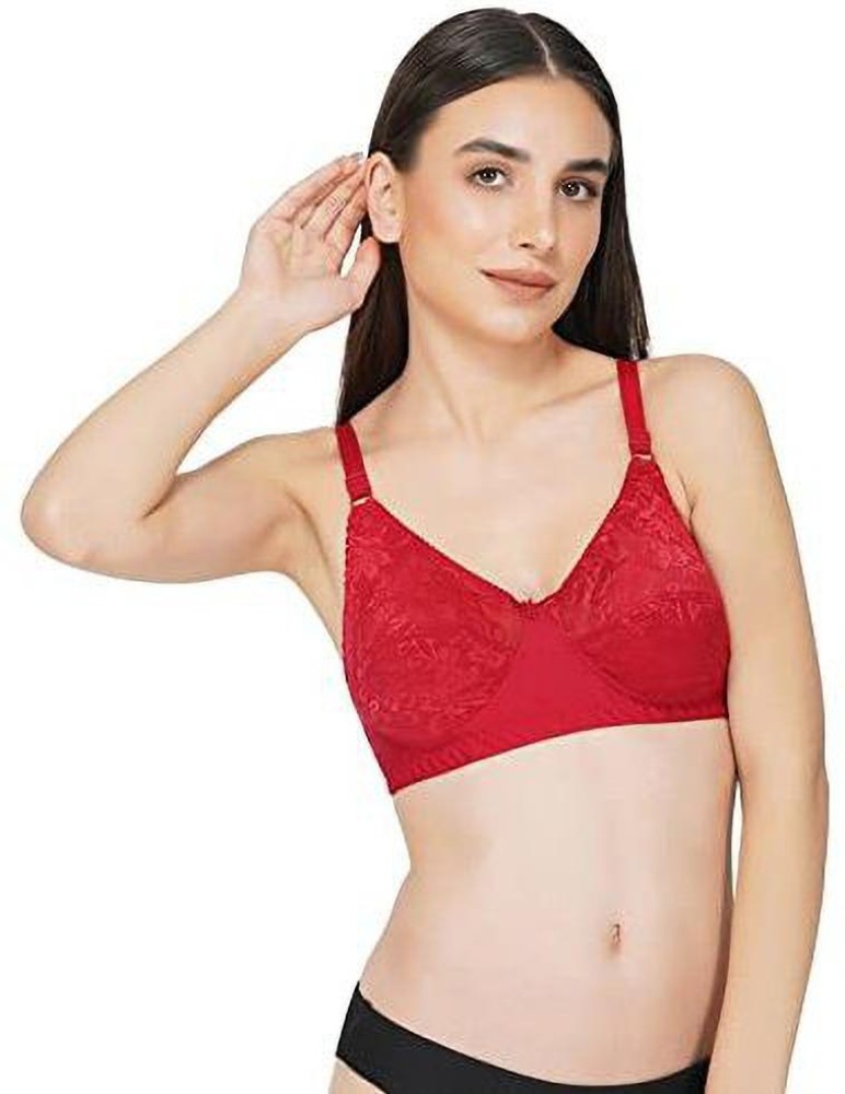 Women's Lace Non Padded Non Wired Full Coverage Bra
