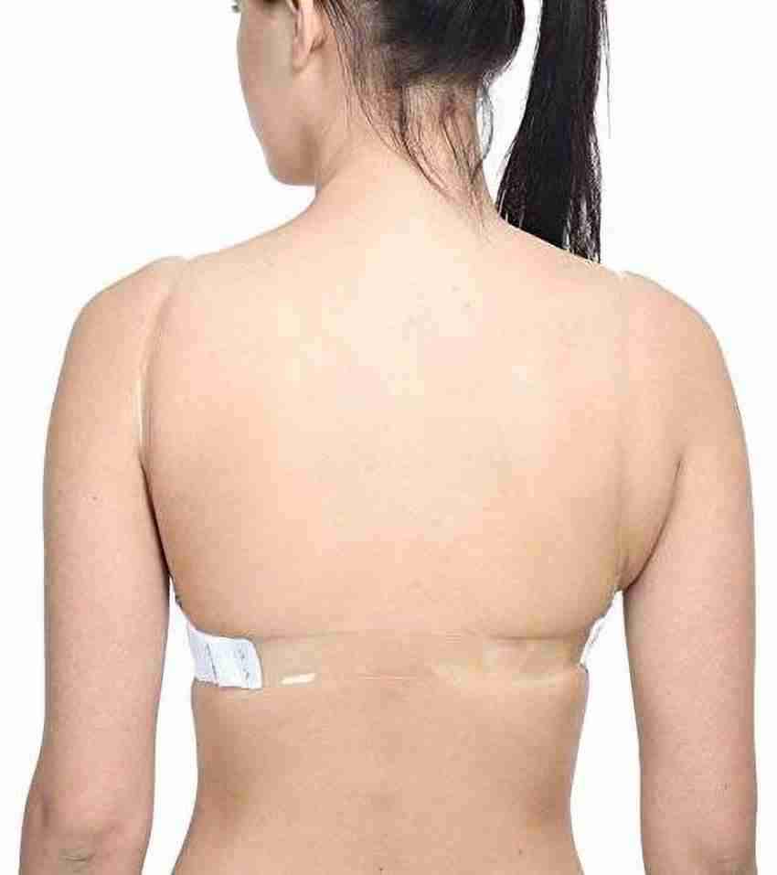 Women Transparent Strapless Backless Invisible Clear Back