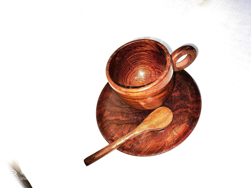 S.I Creation Wooden and Steel Handmade Coffee / Tea /Juice Cup for