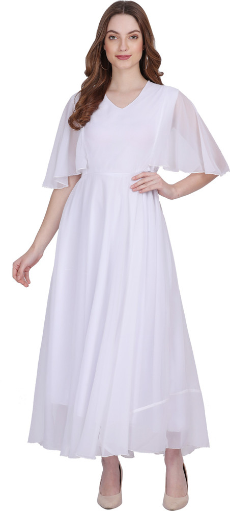 Plain white shop frock