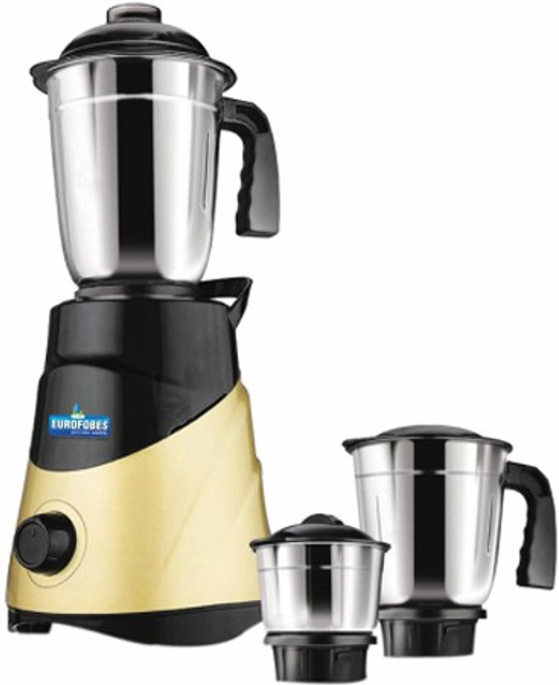 Eurofobes EMG111 550 Juicer Mixer Grinder 3 Jars Light Silver