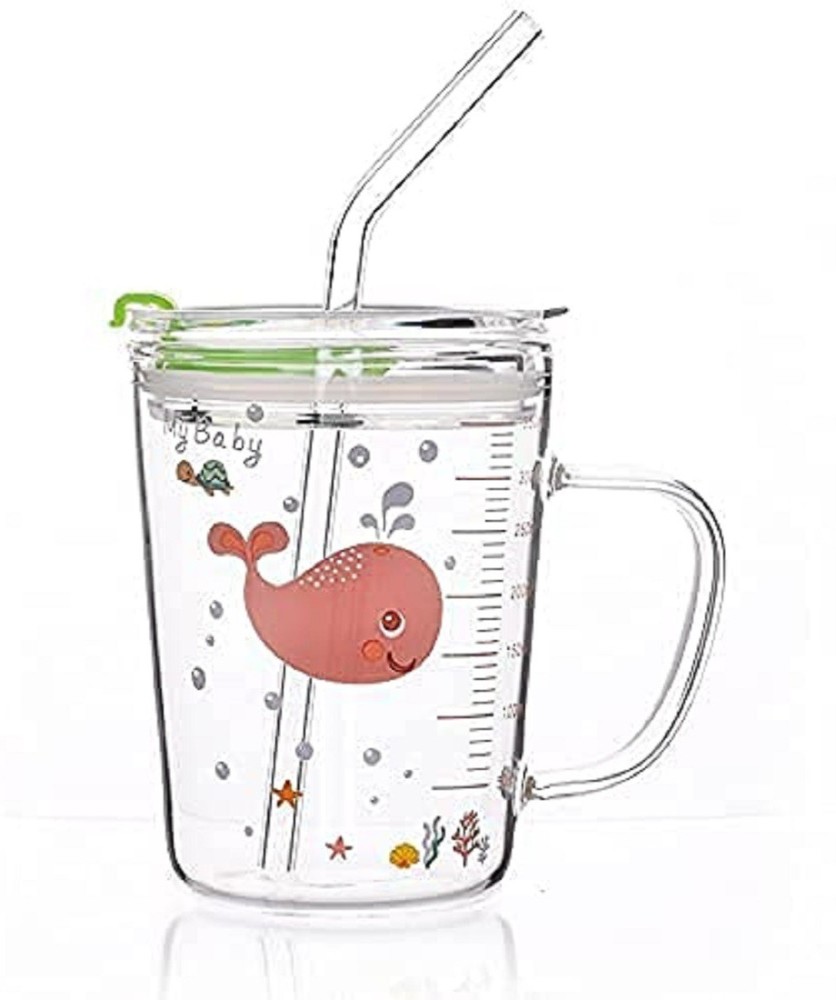 Windson store Milk for Kids Milk Cup with Straw and Handle with Lid Spill  Proof Cartoon Printed for Kids Milk Glass Sipper for Children Juice for  Adults Drinking & Cup for Kid (