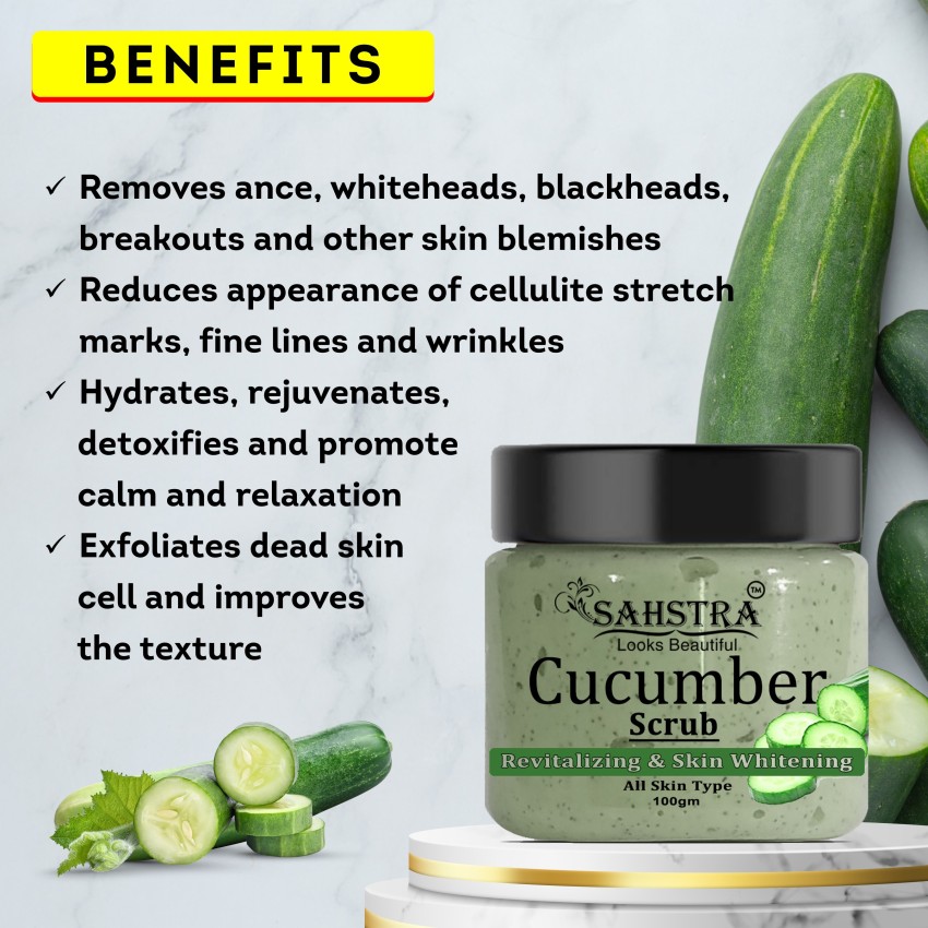 SAHSTRA Cucumber Face Scrub Revitalizing And Skin Whitening Face