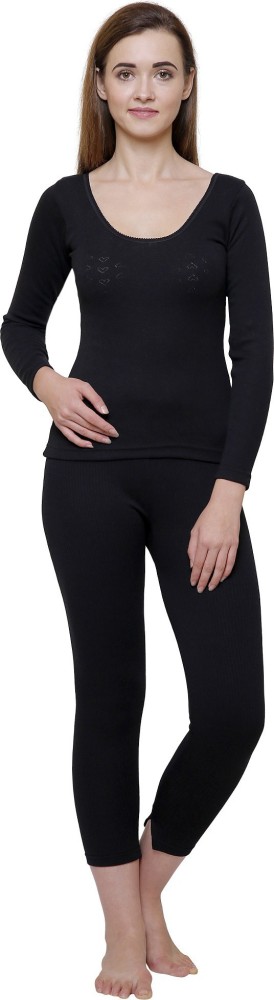 Bodycare Insider Black Solid Thermal Women Top Thermal - Buy Bodycare  Insider Black Solid Thermal Women Top Thermal Online at Best Prices in  India