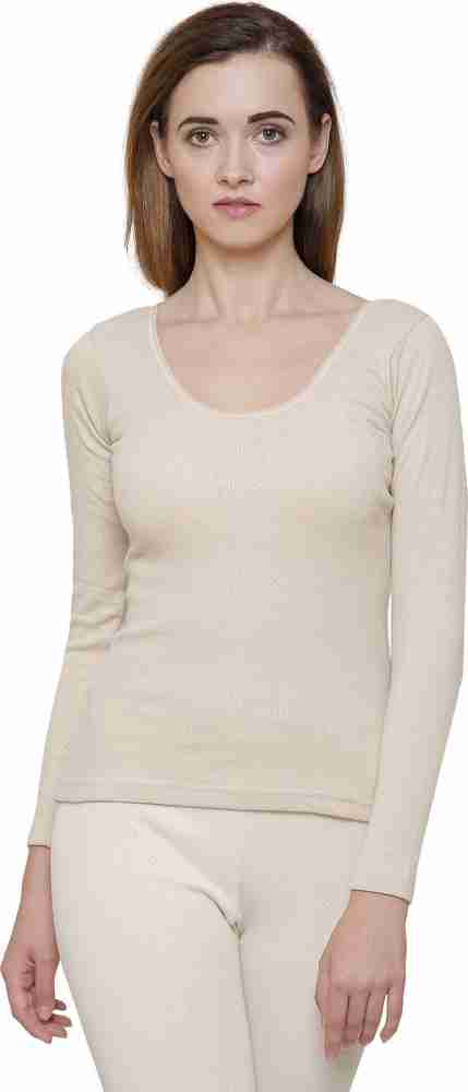 Bodycare Insider Beige Solid Thermal Women Top Thermal - Buy