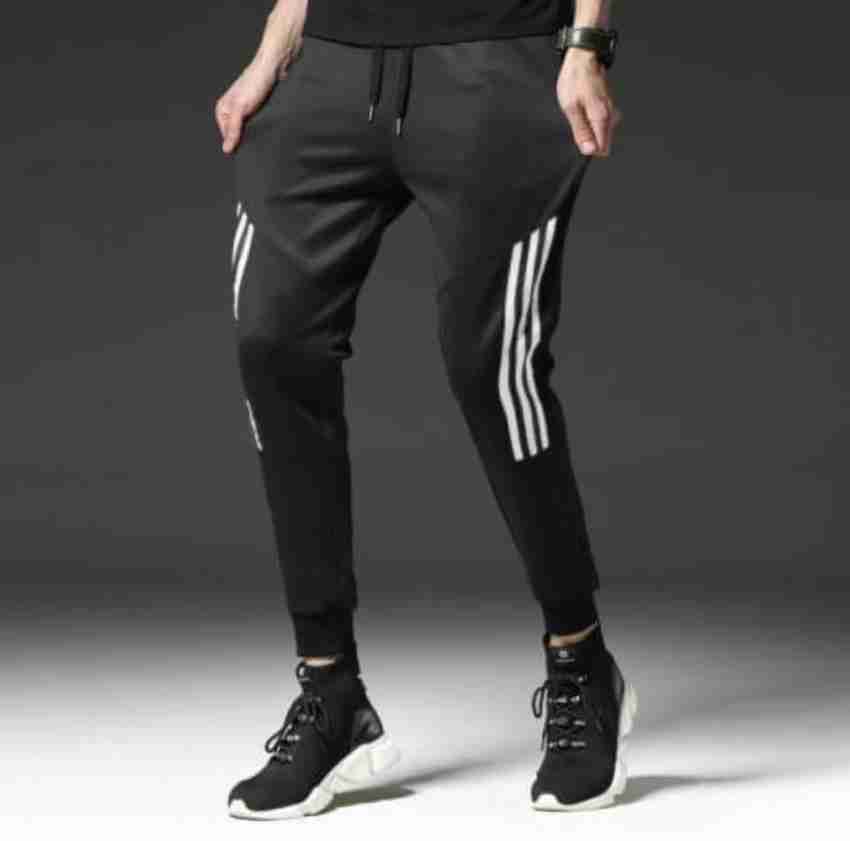 Mk Sport lower Solid, Striped Men Black Track Pants - Buy Mk Sport