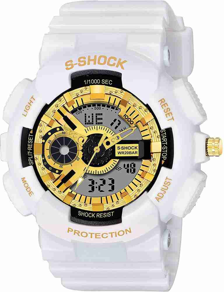 S shock white watch best sale
