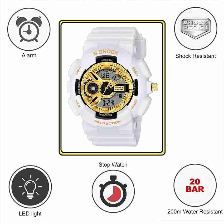 S shock white watch best sale