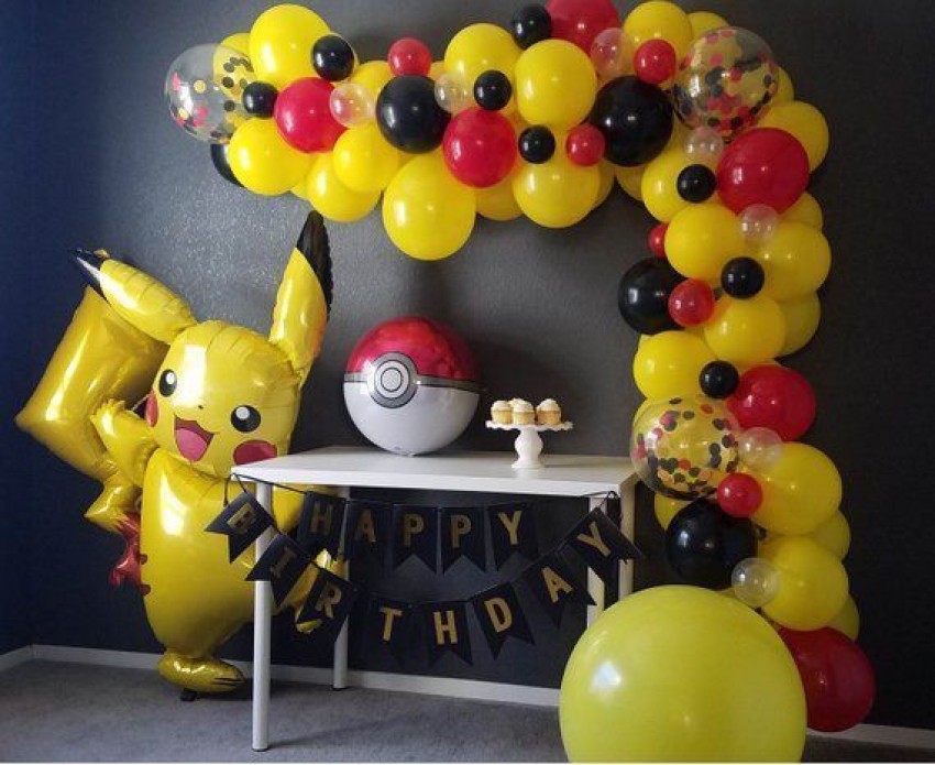 SHOPTIONS pikachu theme birthday combo-13 pc happy birthday banner