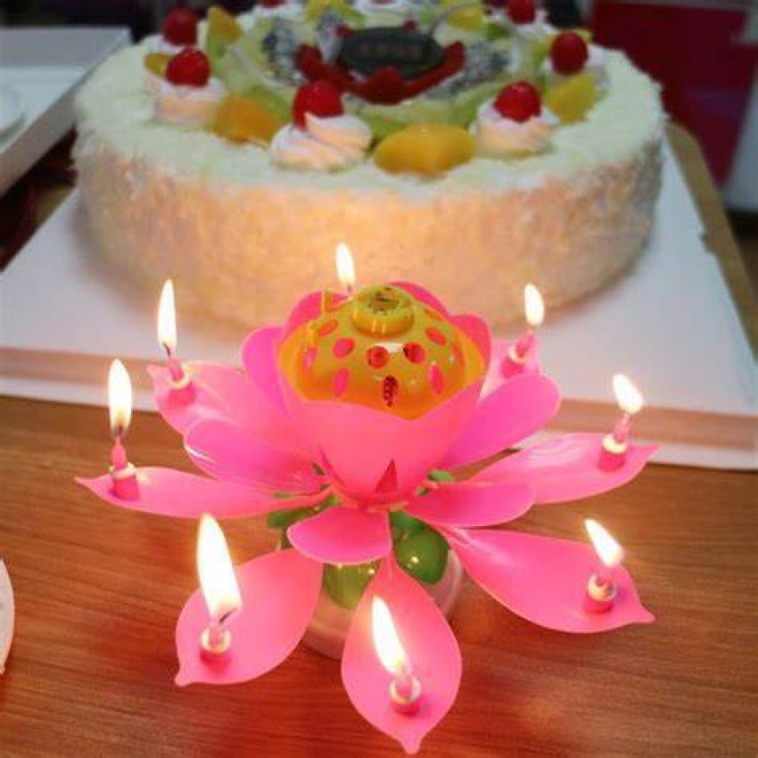 Arihant Hub Musical Lotus Flower Rotating Happy Birthday Party Cake Candle  for Kids Birthday Candle Price in India - Buy Arihant Hub Musical Lotus  Flower Rotating Happy Birthday Party Cake Candle for