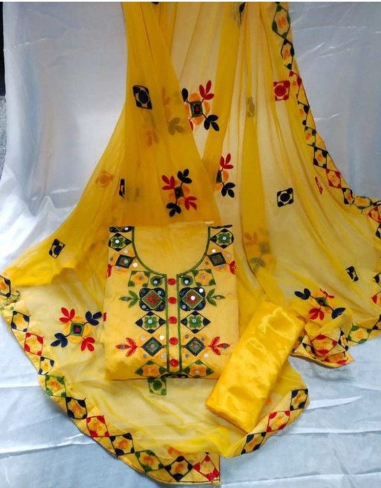 ramdev creation Cotton Blend Solid Salwar Suit Material Price in