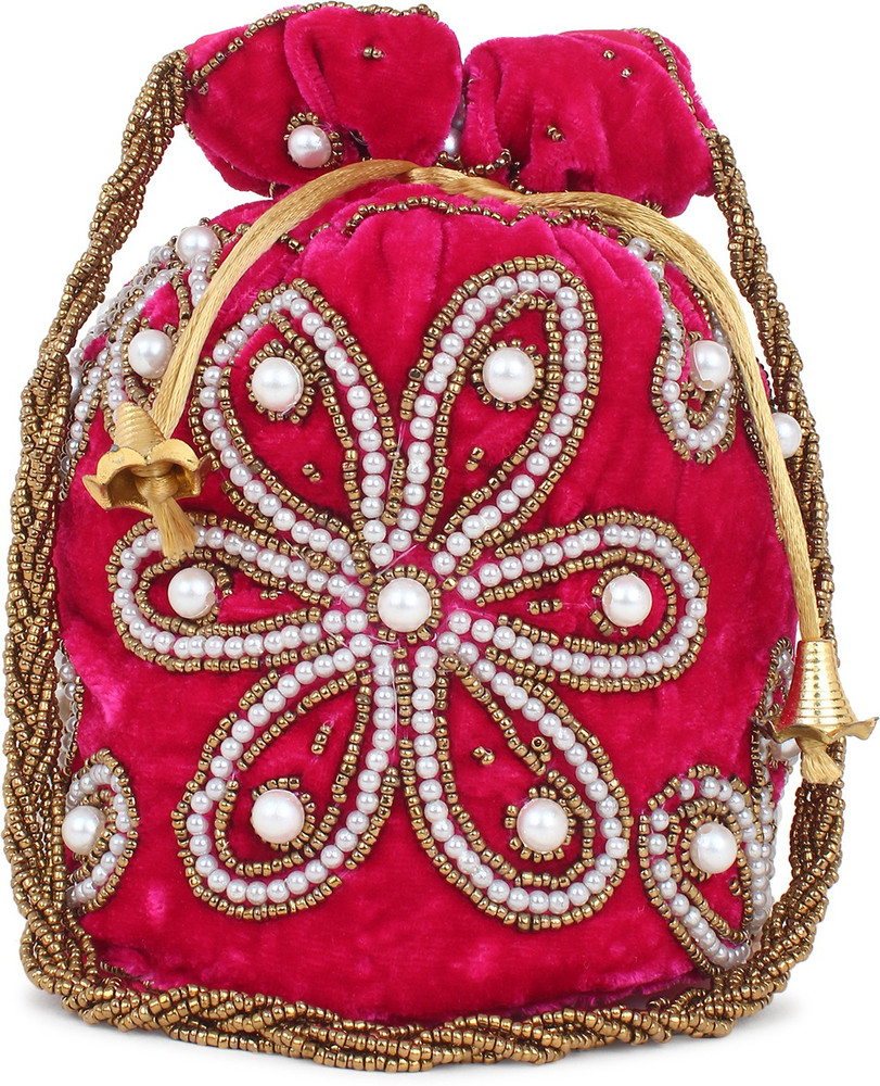 NEHD Pearls Beats Heavy Embroidery Potli Bag for Festive