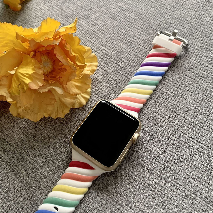 RS Collections Stylish Rainbow Theme Twist Shape Watch Bands for
