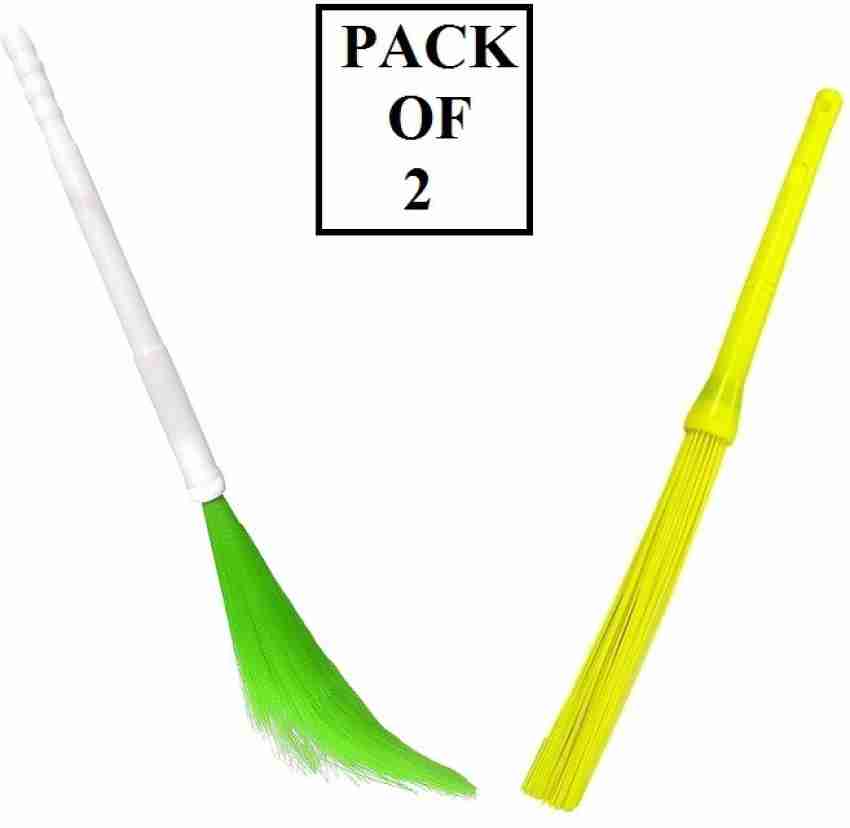 Plastic Broom for Bathroom Cleaning, Long Handle Jhadu with 60 Plastic  Sticks