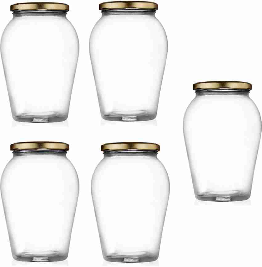 9 Clear Glass Milk Jar