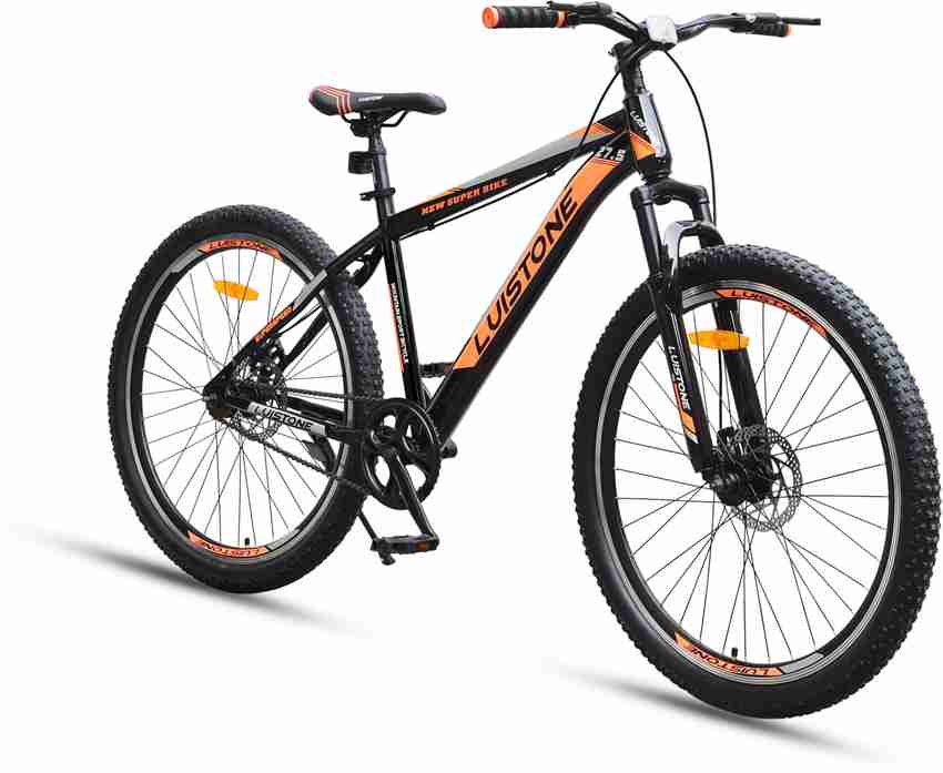 Black and shop orange trek bike
