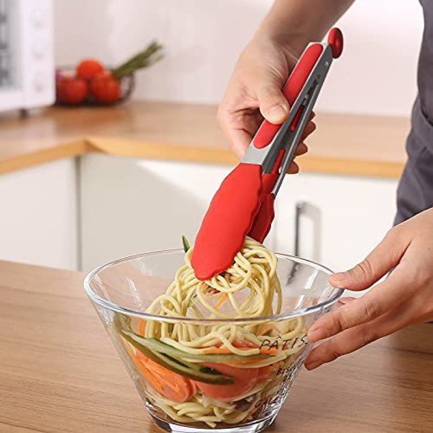 9 Premium Stainless Steel Kitchen Tongs with Silicone Tips