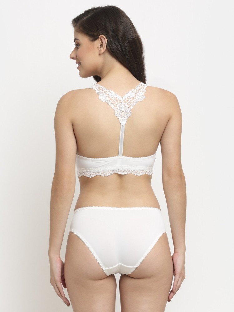 Buy Makclan Lace Contour White Lingerie Set for Women Online in India