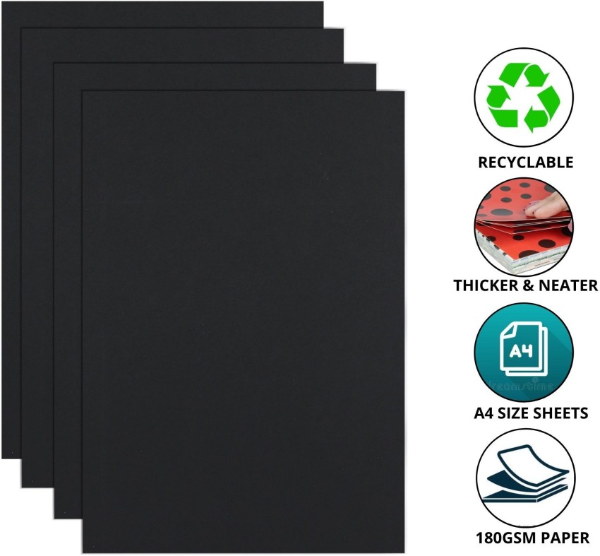 Black Paper A4/A3 50/25 Sheets , Black Paper for Crafts, Black