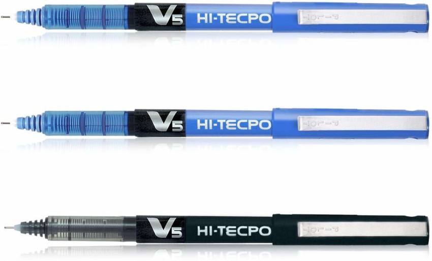 Pilot V5 Liquid Ink Roller Ball Pen - 2 Blue + 1 Black