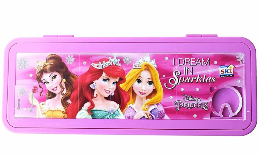 School Mate Puzzle, Password Protected Barbie Plastic Pencil  Box Purple for Kids Art Plastic Pencil Box - Box