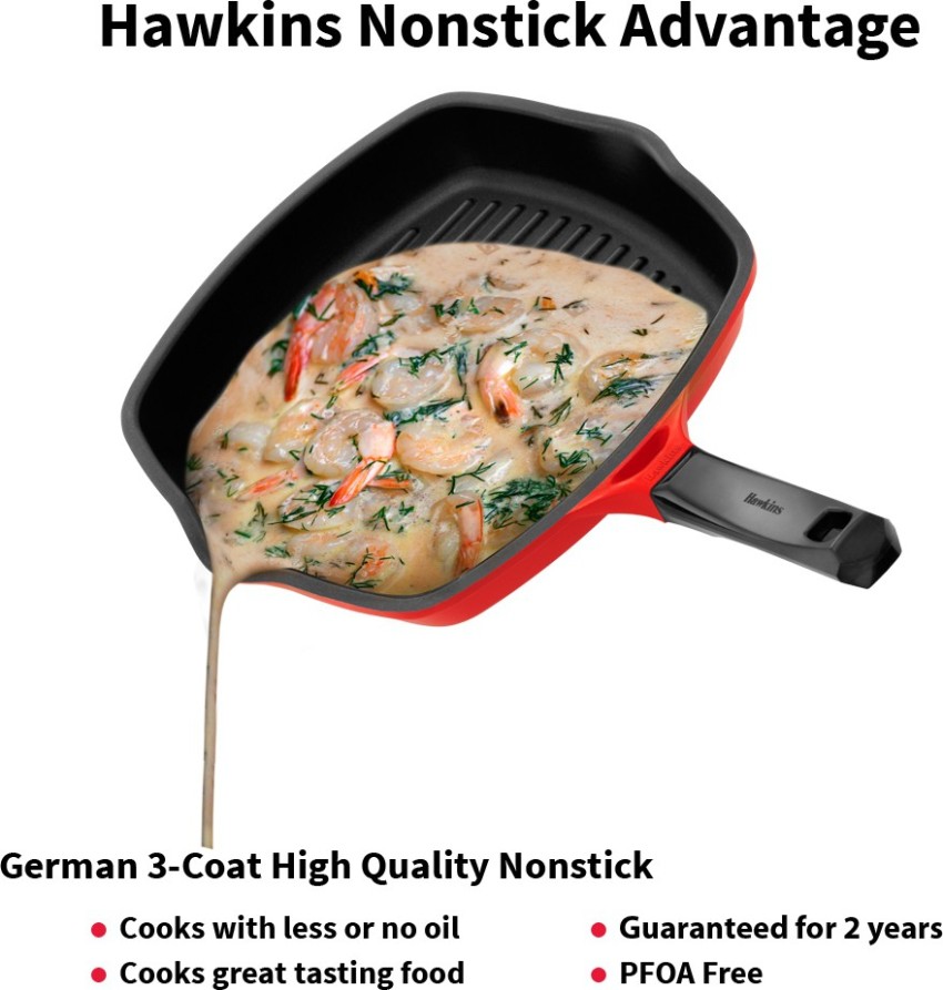 Hawkins Diecast 30cms Nonstick Pizza Maker and Cake Baker with Glass L –