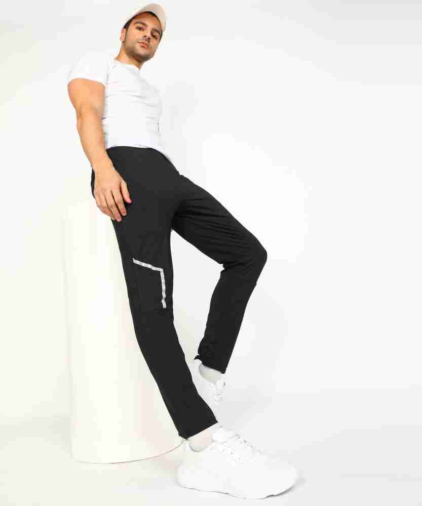 Van Heusen Flex Solid Men Black Track Pants Buy Van Heusen Flex