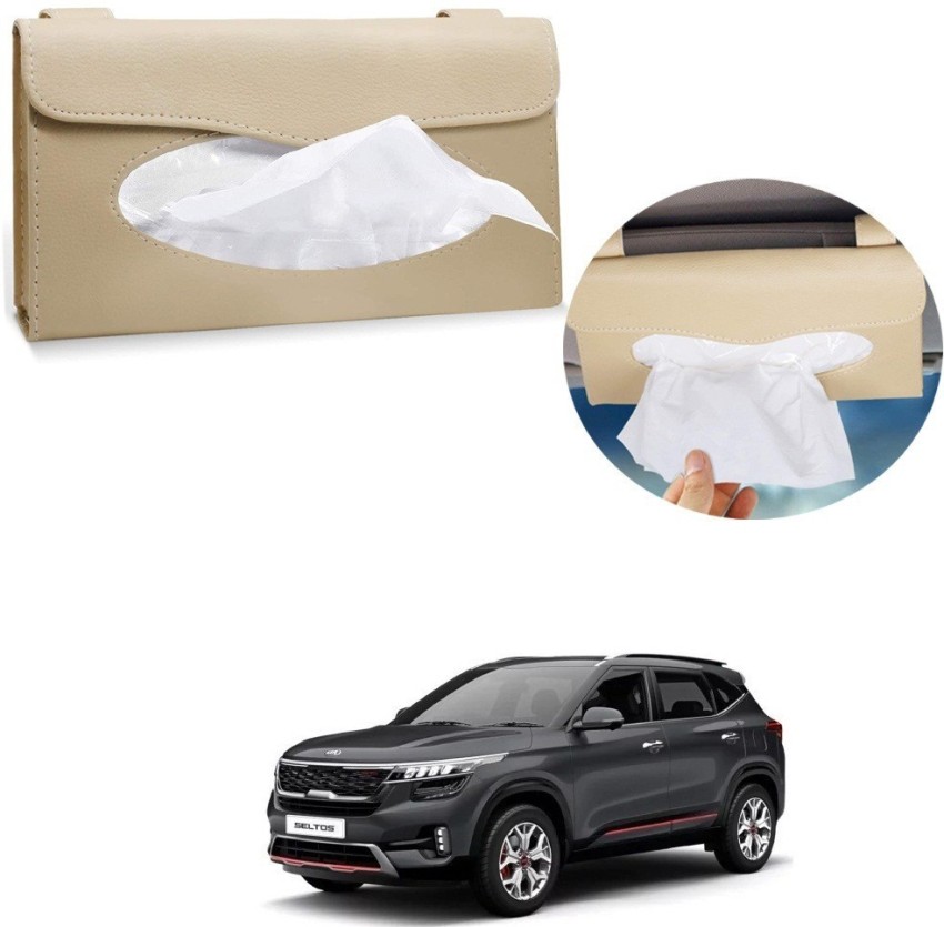 Buy Auto Addict Car tissue box holder beige color For Maruti