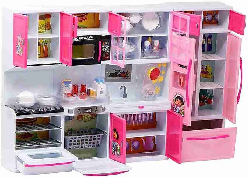 Pink colour kitchen set sales
