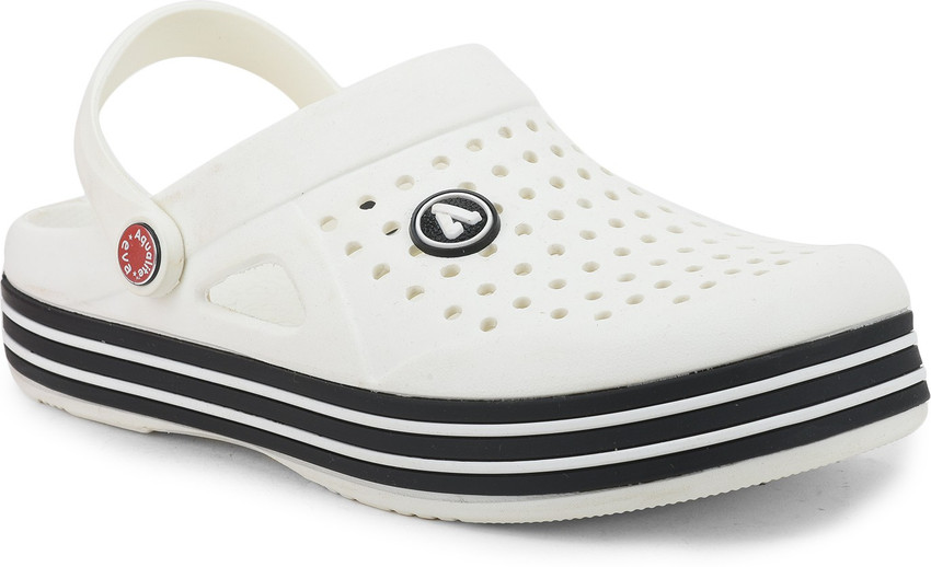 Aqualite Men White Black Clogs Buy Aqualite Men White Black