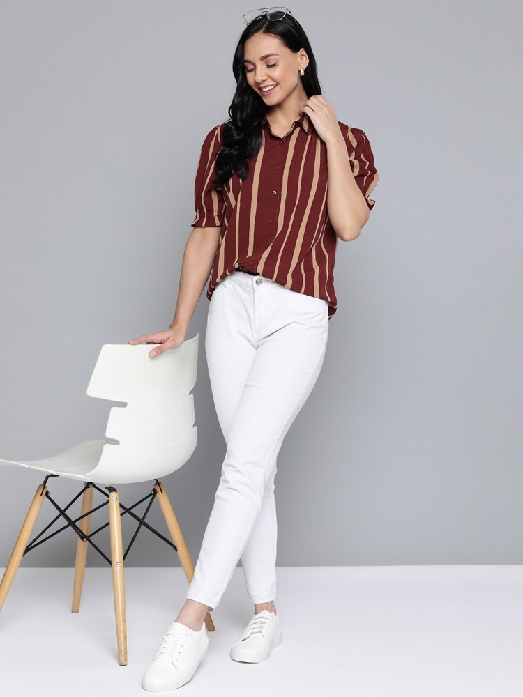 Maroon shirt hotsell outfit women's