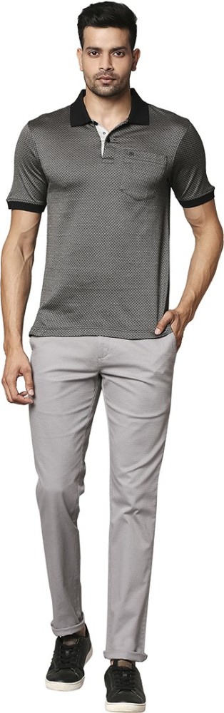 Buy Men Black Solid Polo Neck T-shirt Online - 589593