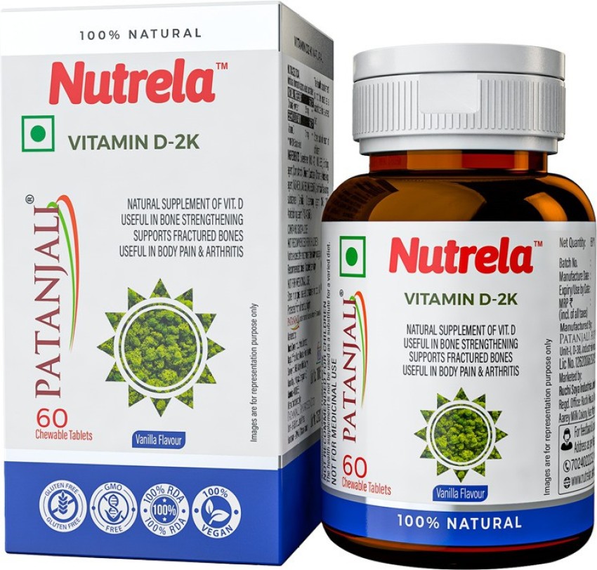 NUTRELA Vitamin D 2K Tablets for Men and Women - Vanilla Flavor - 60 Chew  Tab Price in India - Buy NUTRELA Vitamin D 2K Tablets for Men and Women -  Vanilla