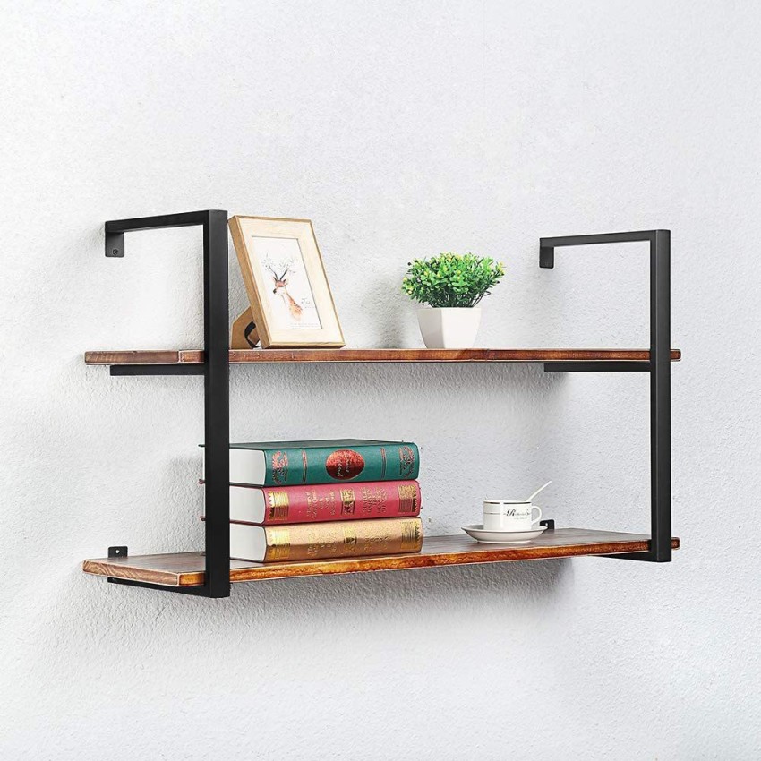 Contletiex Wall Storage Unit Wood Metal Wire Shelf Rack with Hooks Home  Decor Wooden, Steel Wall Shelf Price in India - Buy Contletiex Wall Storage  Unit Wood Metal Wire Shelf Rack with