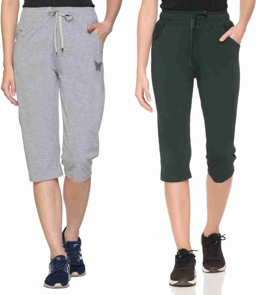 Buy CUPID Regular Fit Plain Cotton Half Pant, Stylish 3/4th Sports n Casual  Night Short Pant, Gym, Yoga Wear for Ladies, Knee Length Indoor n Outdoor  Capris for Ladies Women Grey, Green Capri Online at Best Prices in India